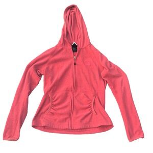 The North Face Women's Small Pink Full Zip Hoodie‎ Sweater Embroidered Logo